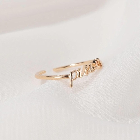 Zodiac Sign Minimalist Boho Text Astrology Ring - Picture 13 of 16